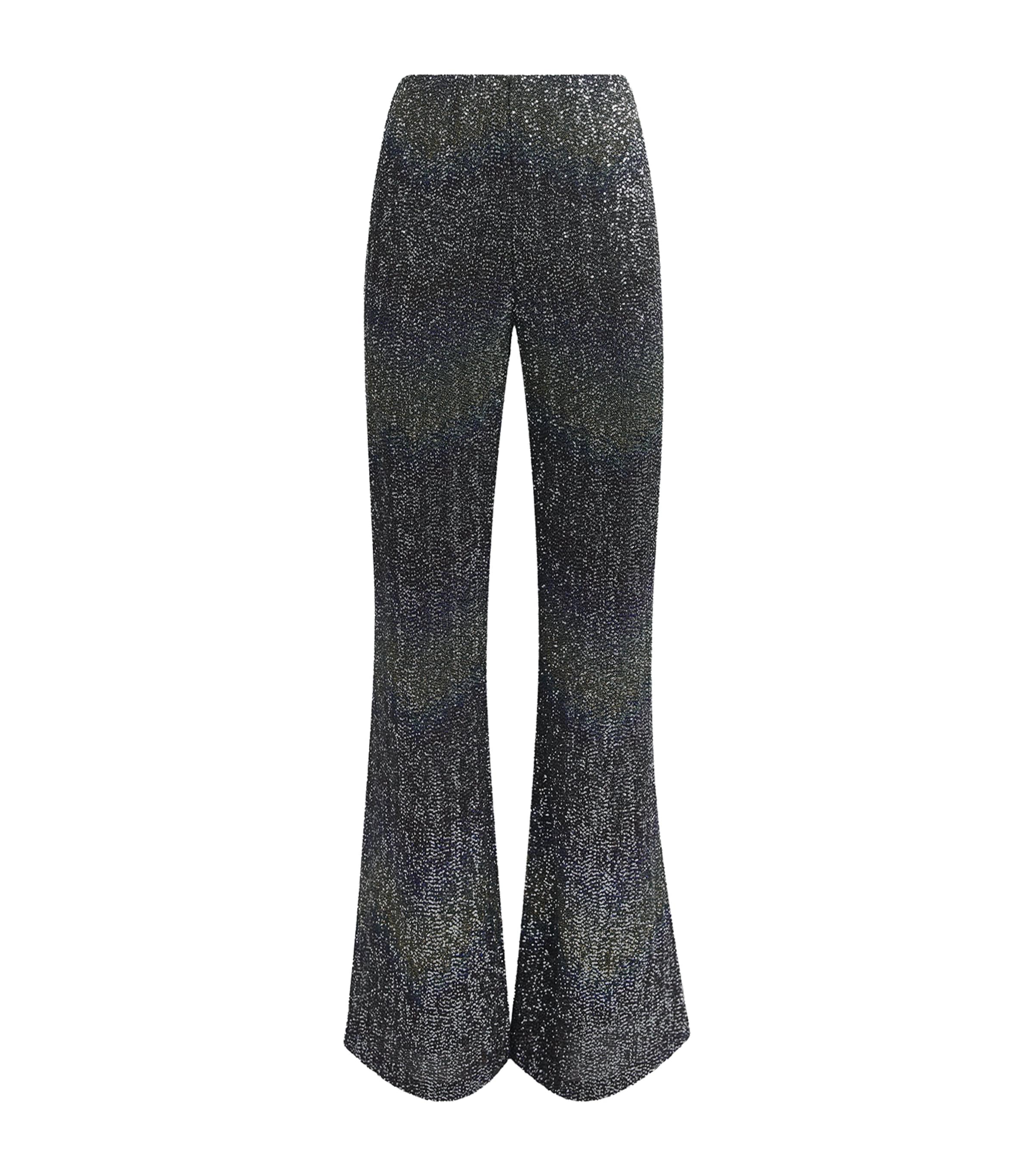 Missoni Womens Sequin Flared Trousers Bn,bl,yl Image 1