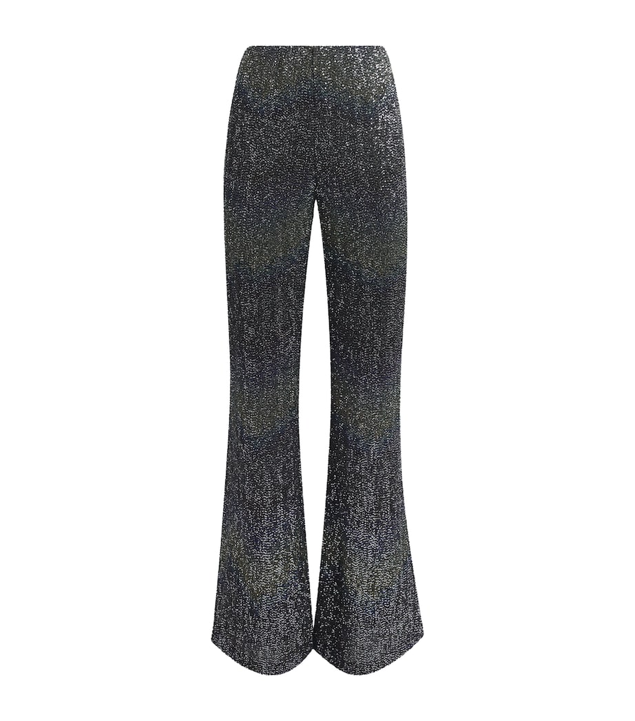 Missoni Womens Sequin Flared Trousers Bn,bl,yl Image 1