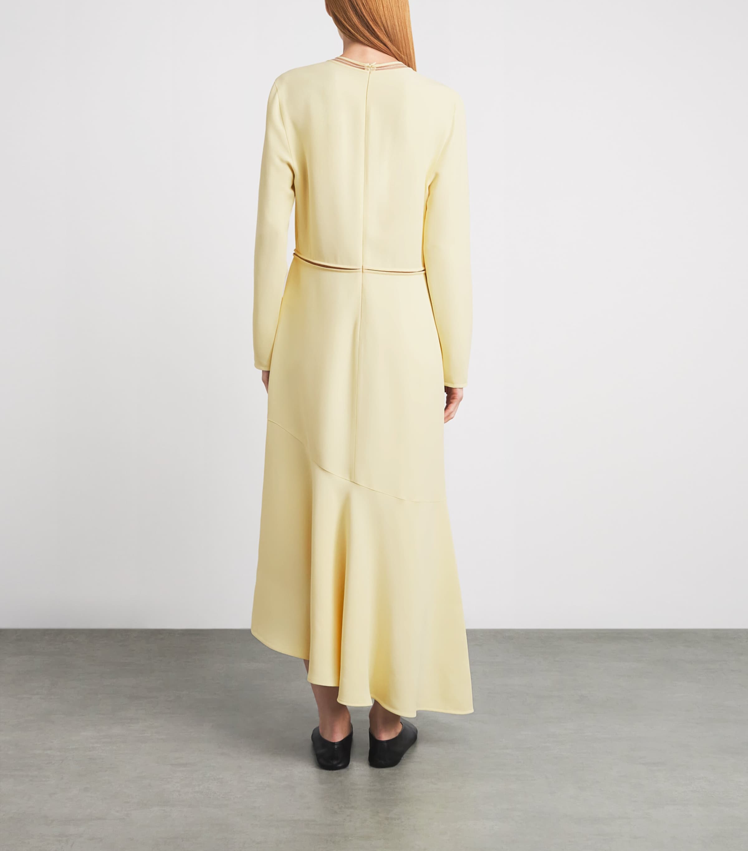 Fabiana Filippi Womens Asymmetric Cady Midi Dress Giallo Image 4