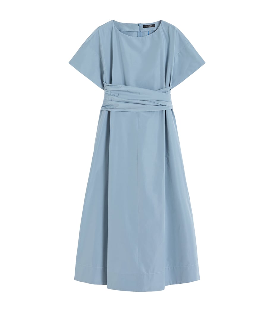 Weekend Max Mara Womens Taffeta Gathered Midi Dress Light Blue Image 1