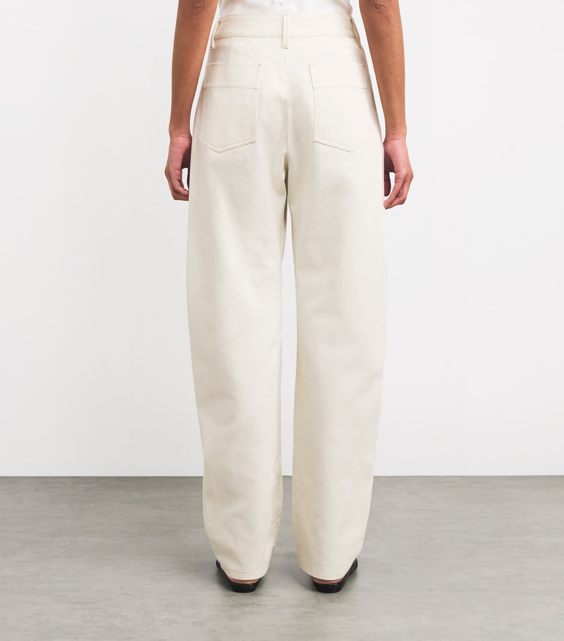 Lemaire Womens Belted Twisted Jeans Creamy White Image 4