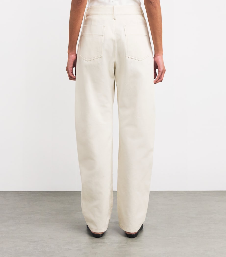 Lemaire Womens Belted Twisted Jeans Creamy White Image 4