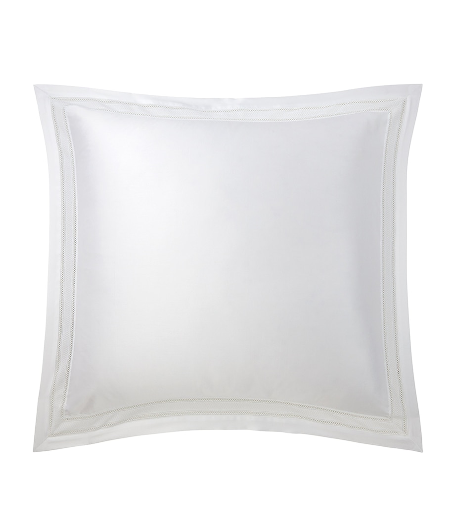 Ralph Lauren Home Cotton Sateen Alistair Square Oxford Pillowcase (65cm x 65cm) White Image 1