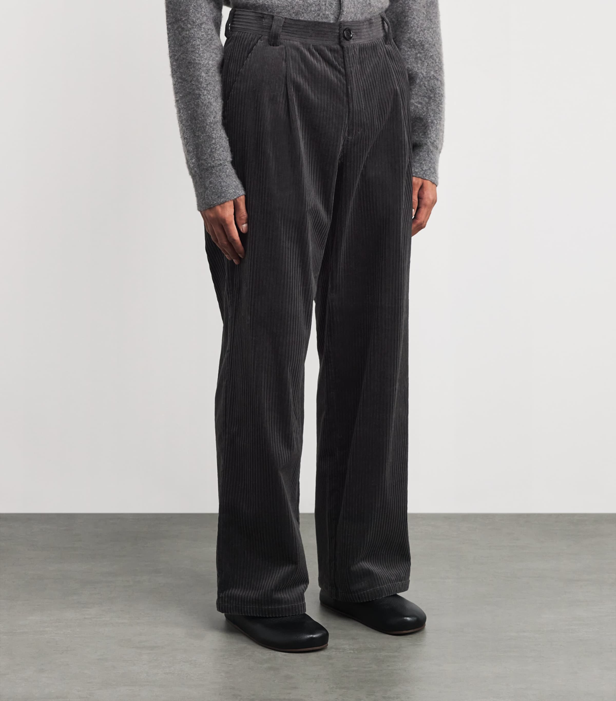 Corduroy Orsman Straight Trousers GREY Image 3