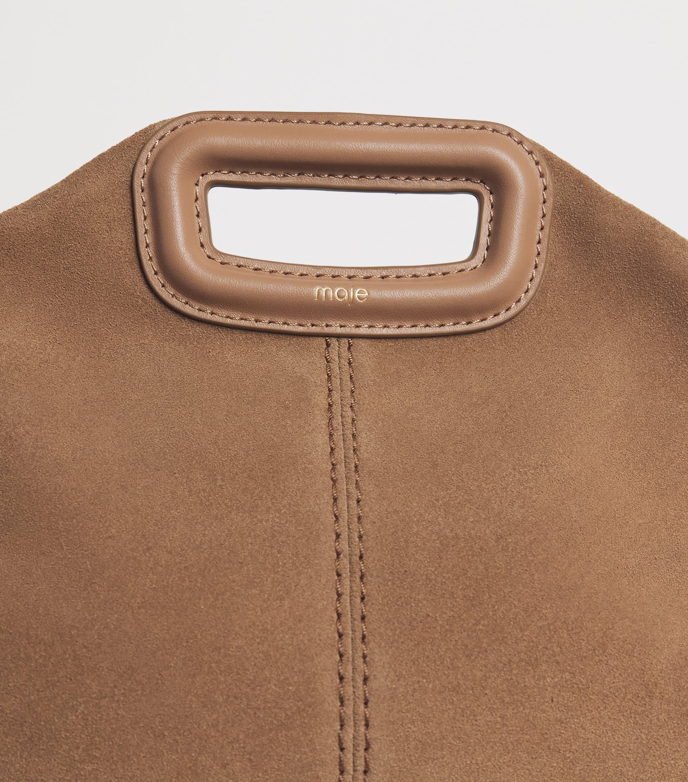 Maje Leather Miss M Shoulder Bag Camel Image 5