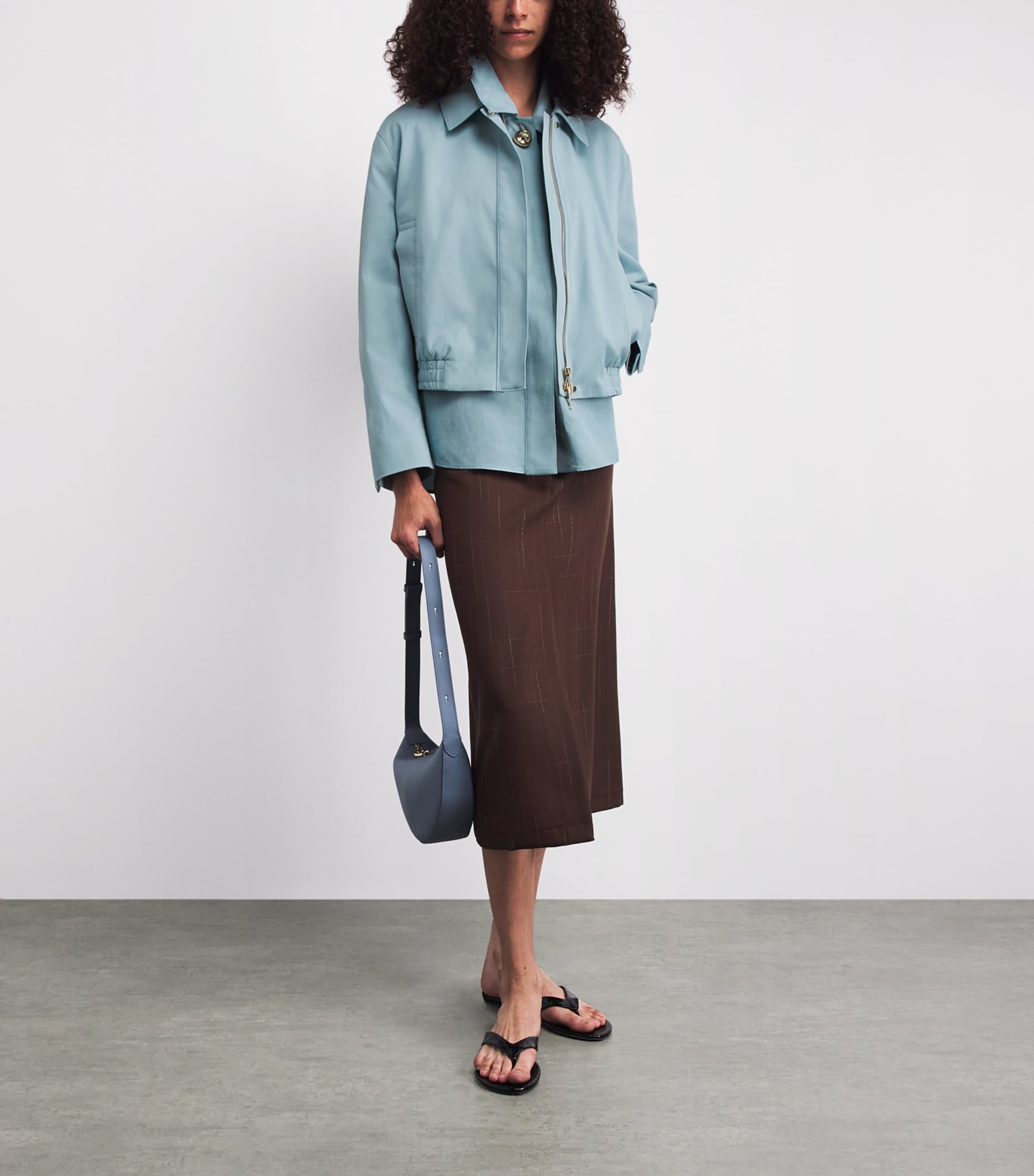 Joseph Womens Haddou Bomber Jacket Chambray Image 2