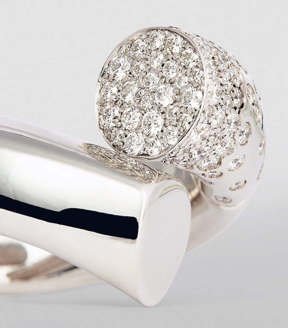 White Gold and Pavé Diamond Oera Ring WHITE GOLD Image 6