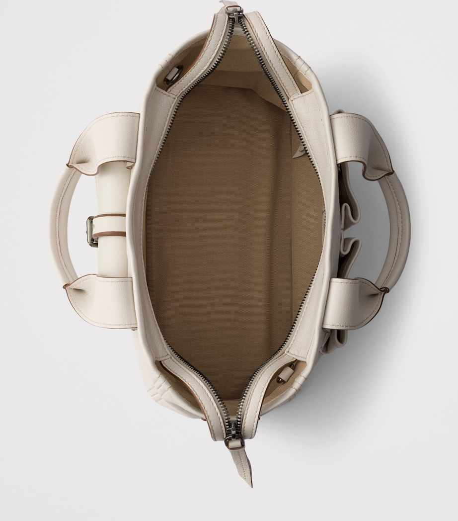 Prada Medium Leather Route Tote Bag Neutral Image 6