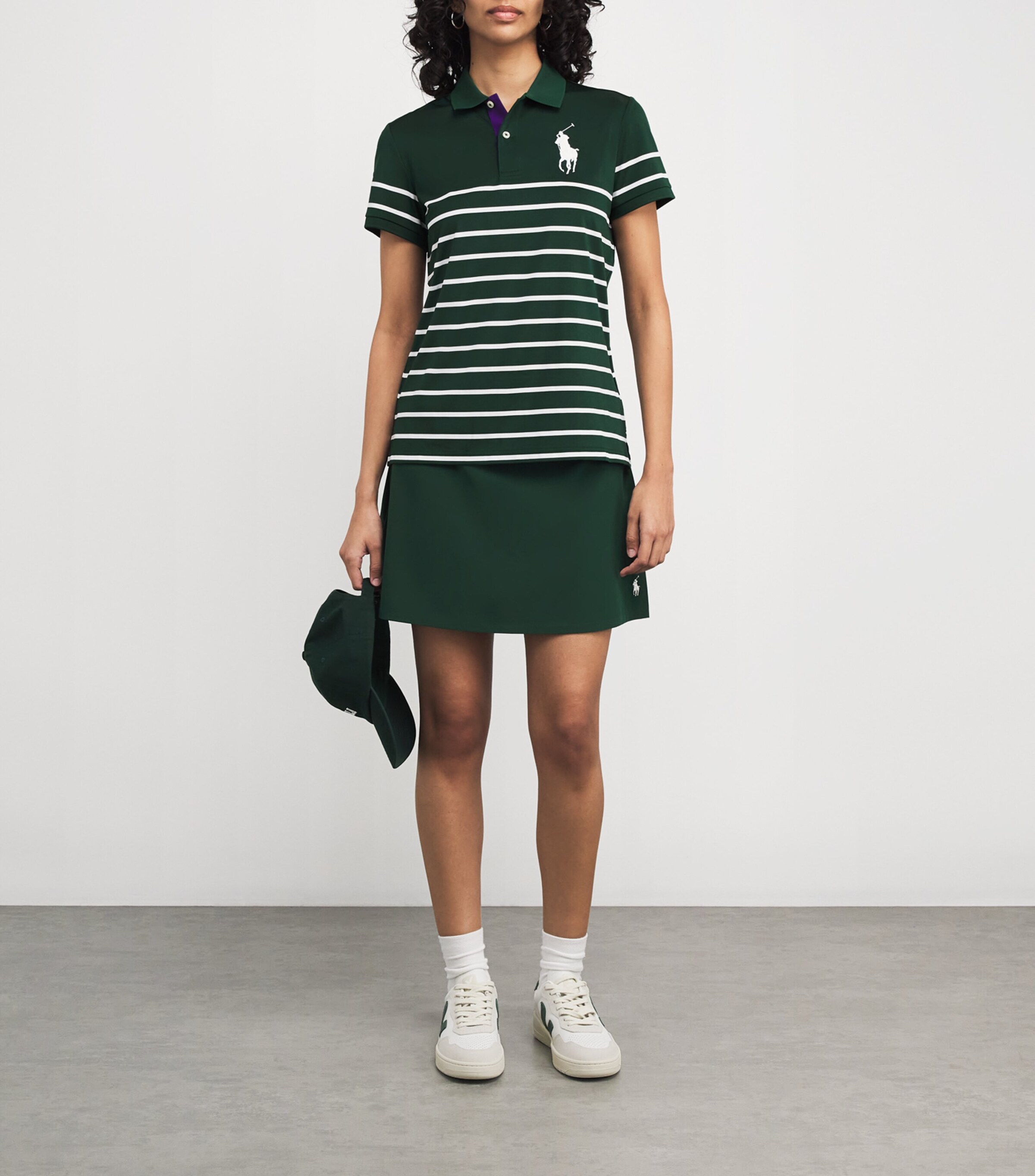 x Wimbledon Stripe Polo Shirt GREEN Image 2