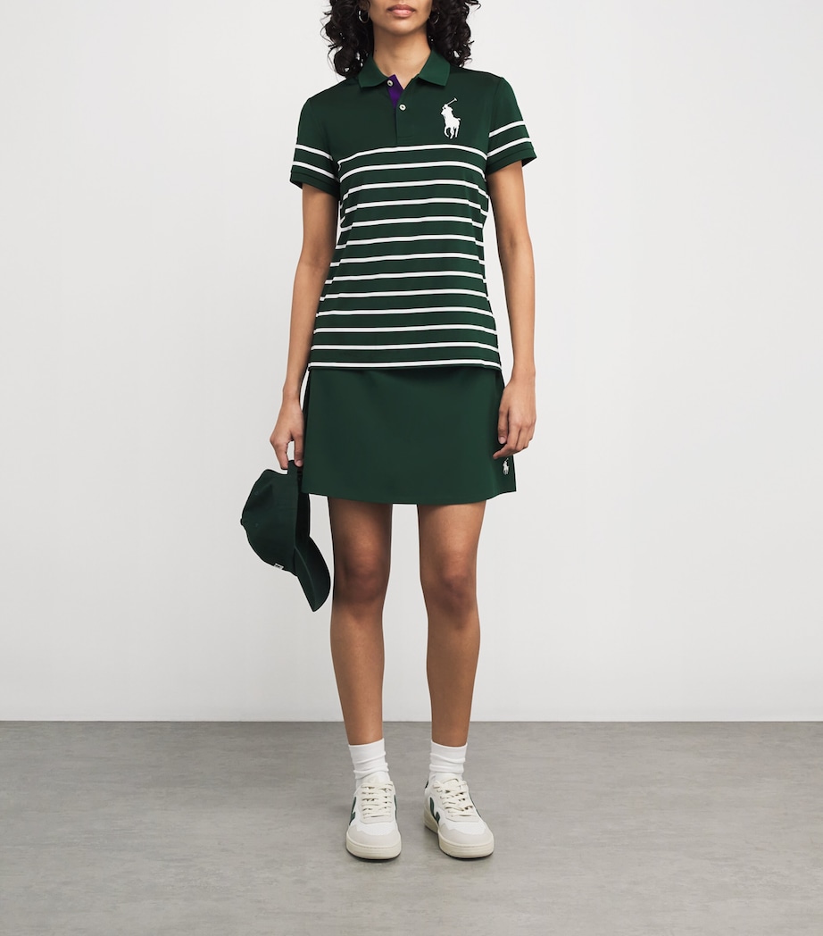 Polo Ralph Lauren Womens x Wimbledon Stripe Polo Shirt Green Image 2