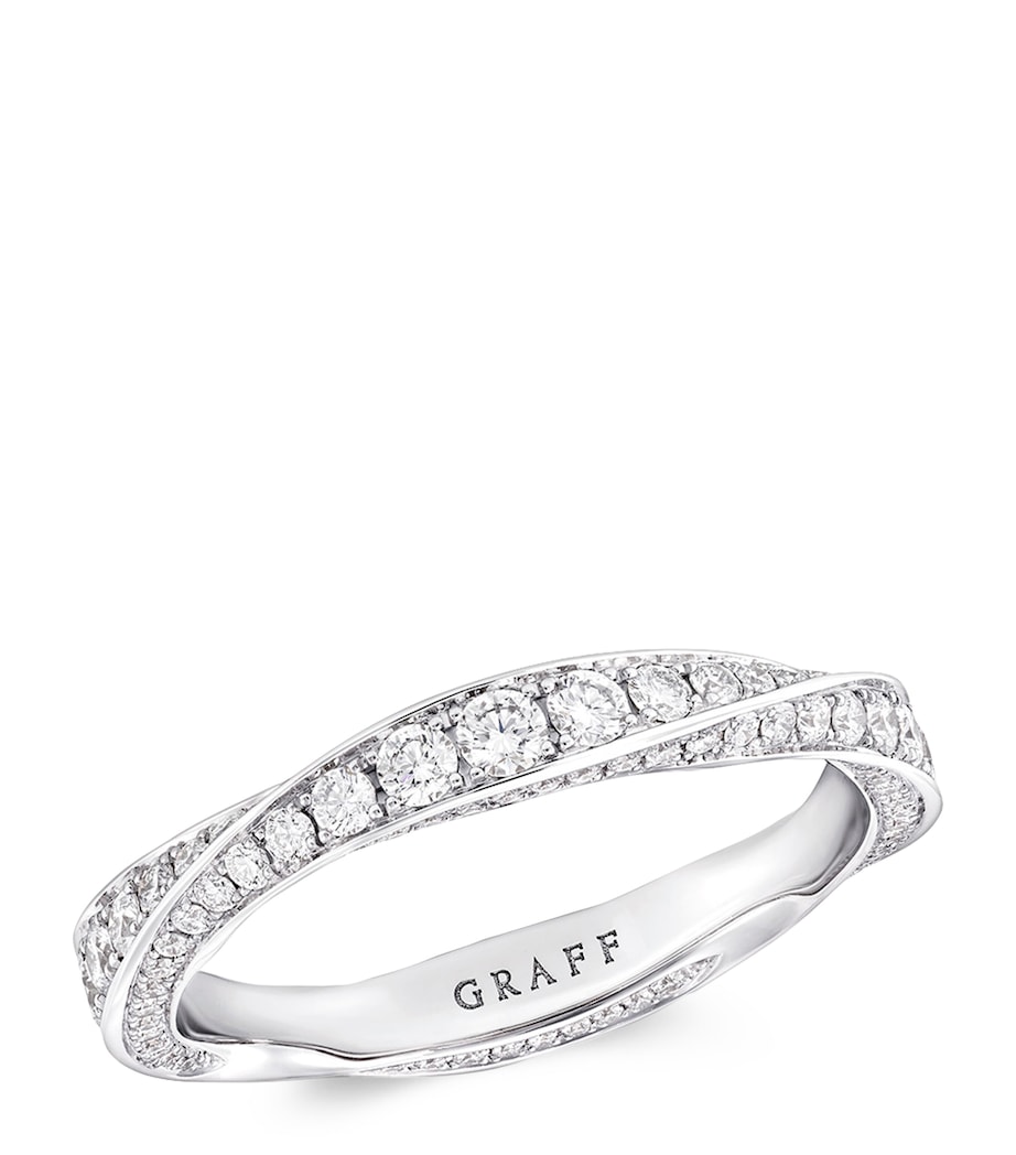 White Gold and Diamond Spiral Ring WHITE GOLD Image 1