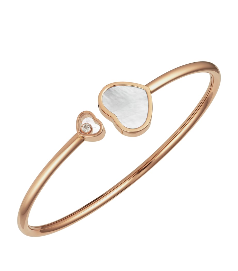 Rose Gold and Diamond Happy Hearts Bangle Image 1