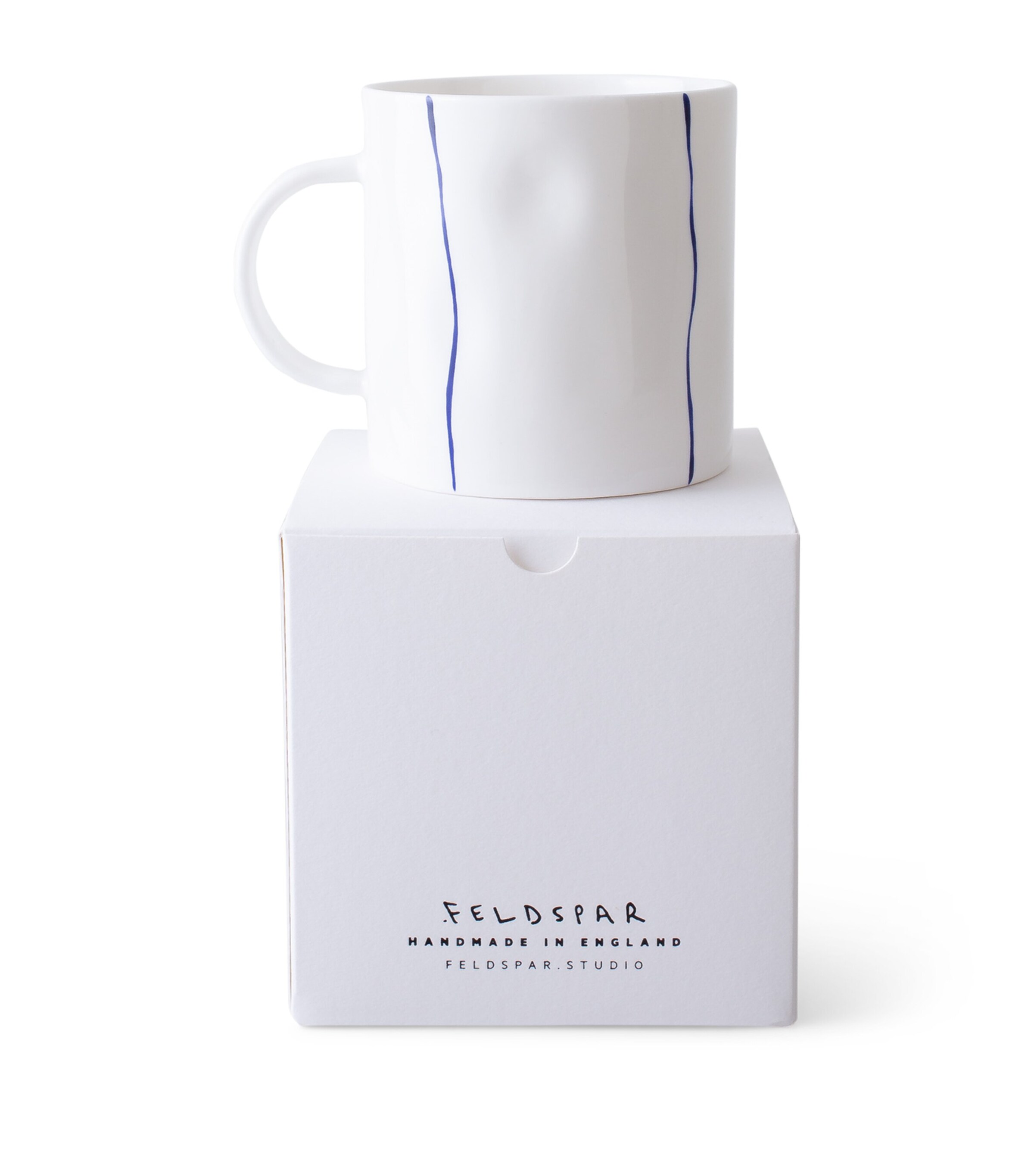 FELDSPAR Fine Bone China Stripe Tea Mug Cobalt Image 3