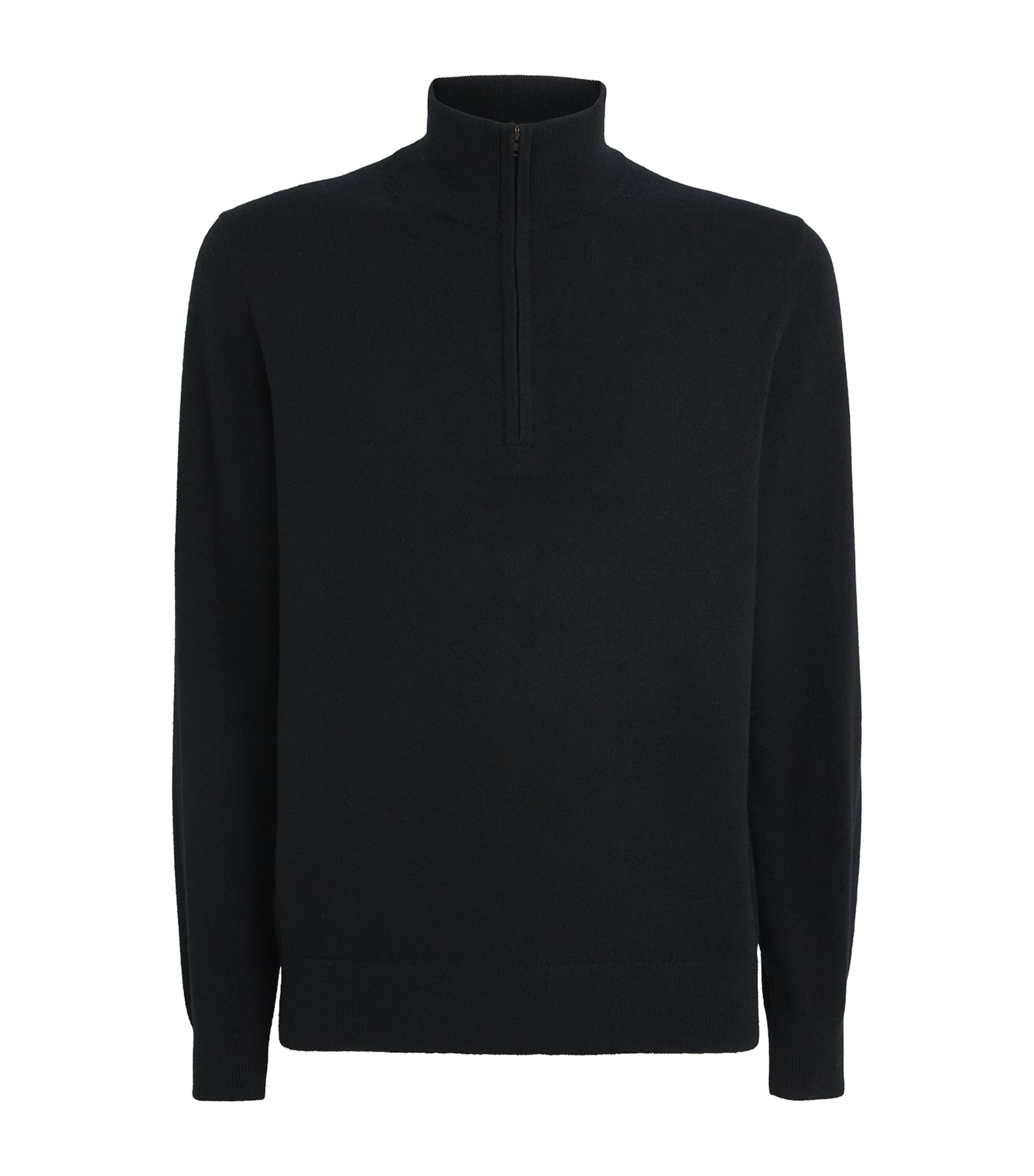 Cashmere Quarter-Zip Sweater 001BLK BLACK Image 1