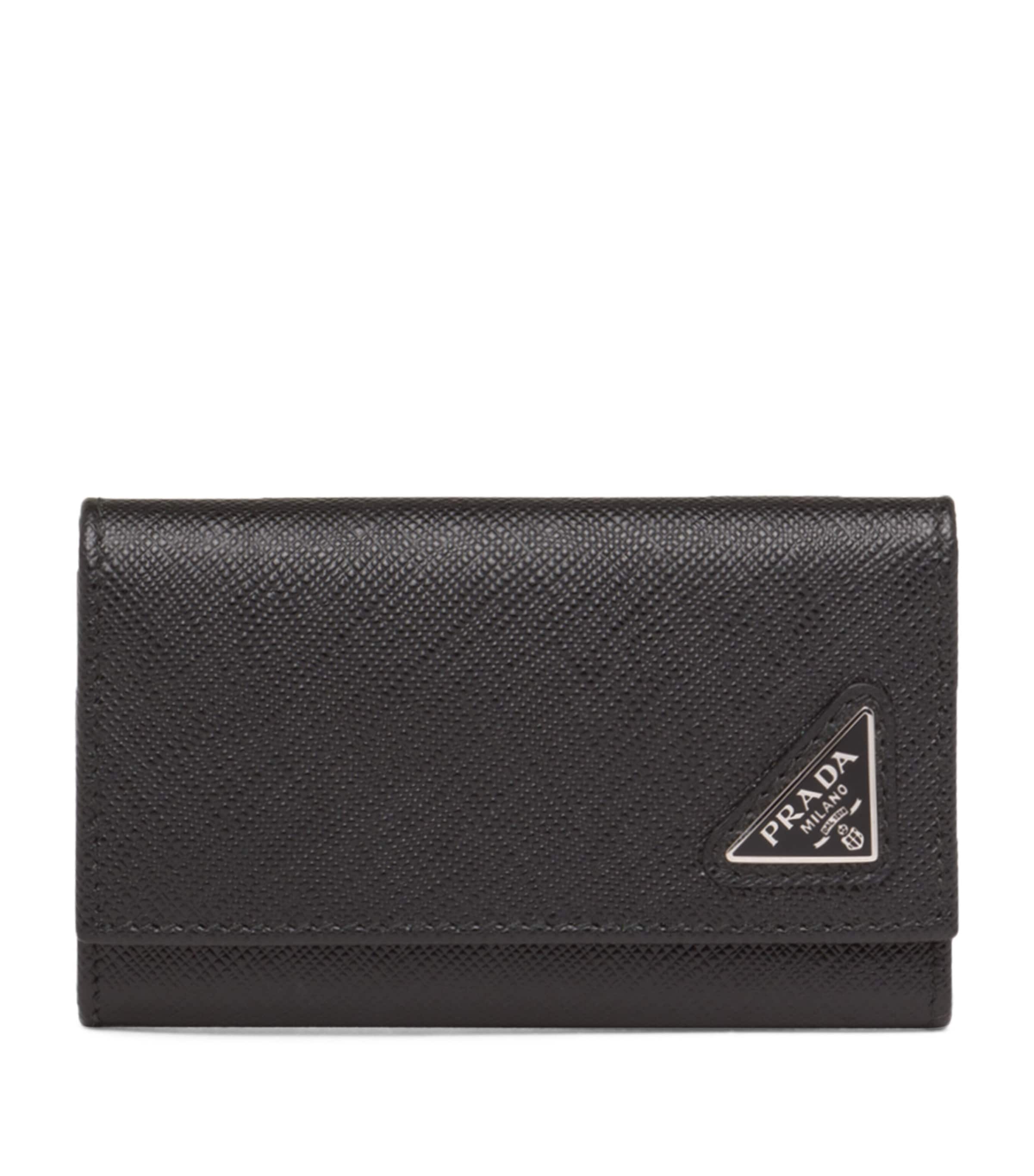 Prada Black Saffiano Leather Key Case | Harrods UK