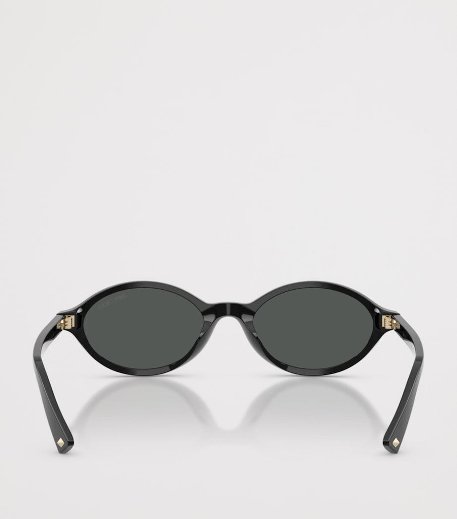 Jimmy Choo Oval Sunglasses Black Image 4