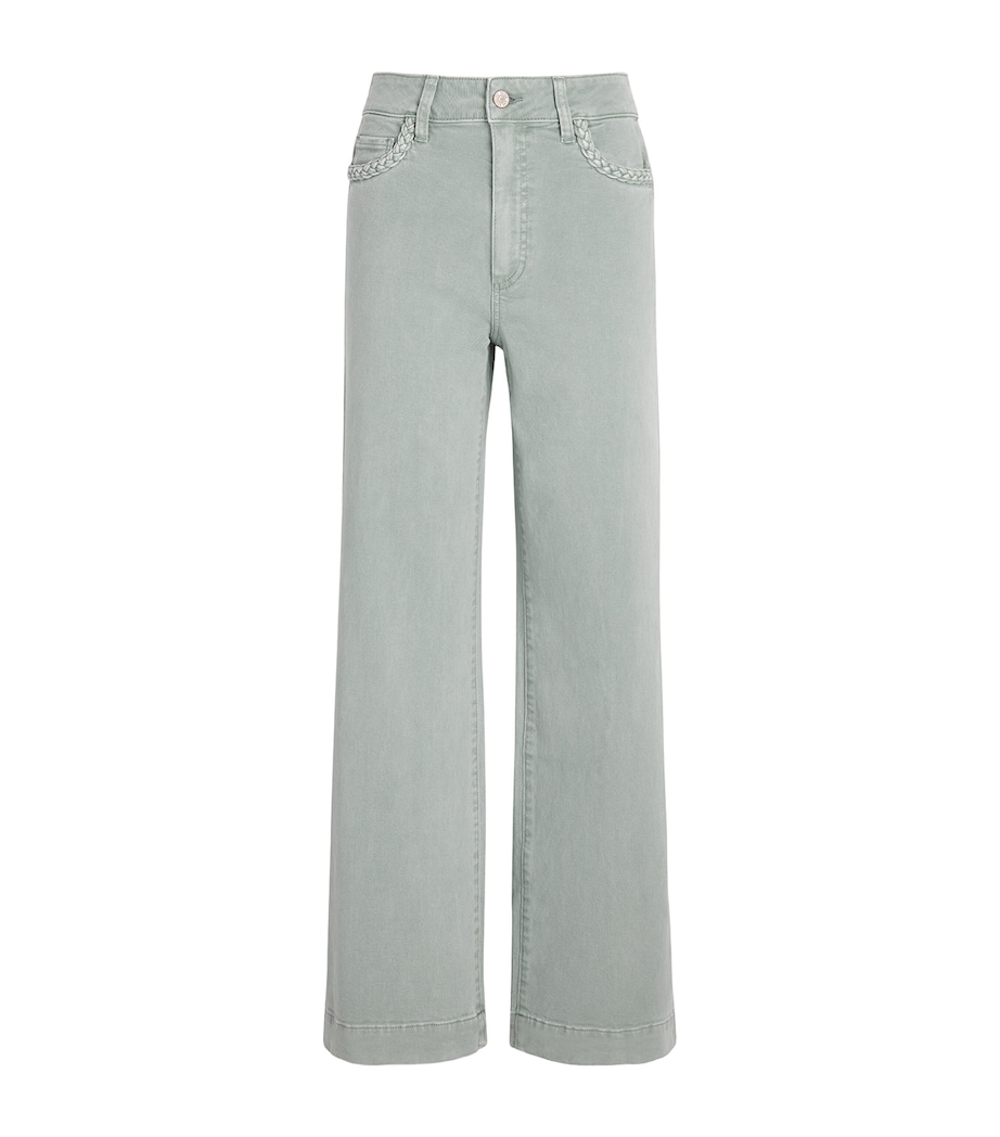PAIGE Womens Anessa Wide-Leg Jeans Vintage Seaglass Image 1