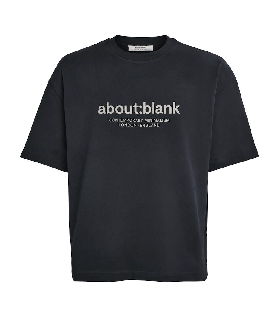 about:blank Mens Cotton Logo Garcon T-Shirt Black Image 1