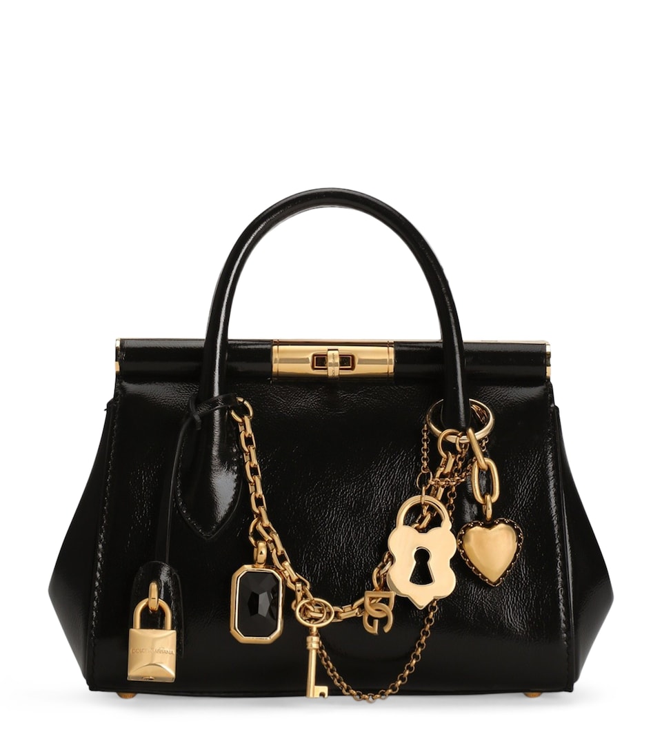 Dolce&Gabbana Mini Leather Marlene Day Shoulder Bag Nero/vintage