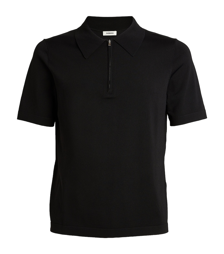 Half-Zip Polo Shirt BLACK Image 1
