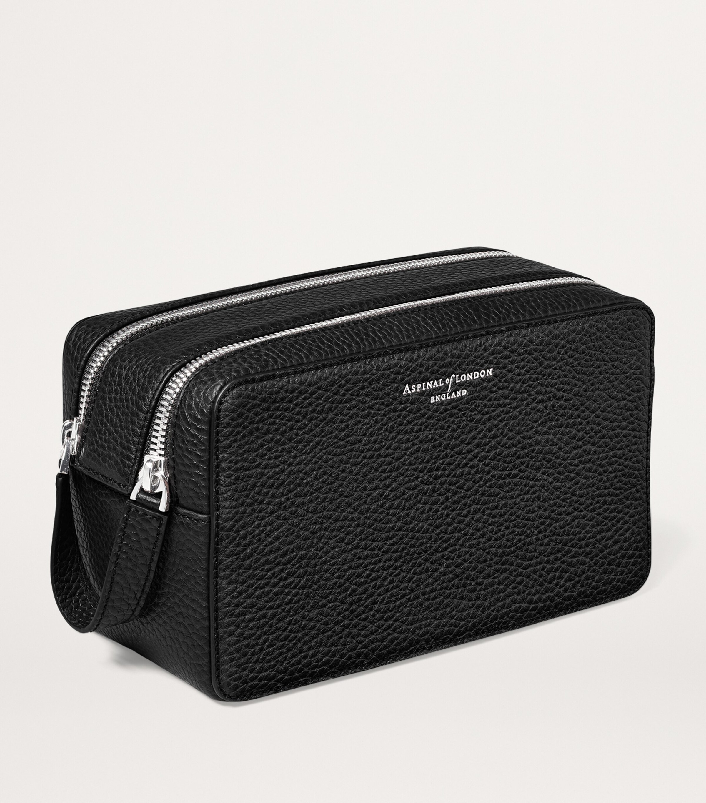 Leather Mount Street Toiletries Bag BLACK Image 2