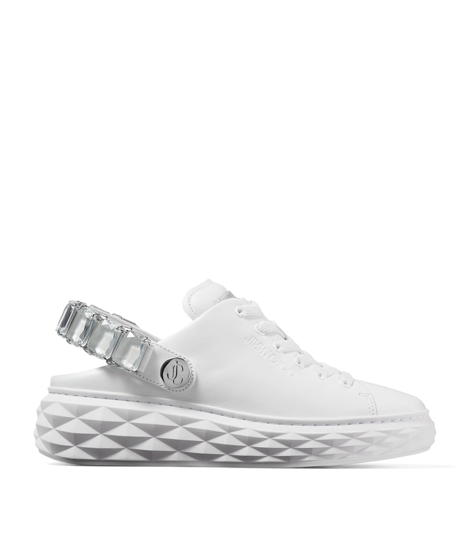 Leather Diamond Sling Sneakers V WHITE/CRYSTAL Image 1