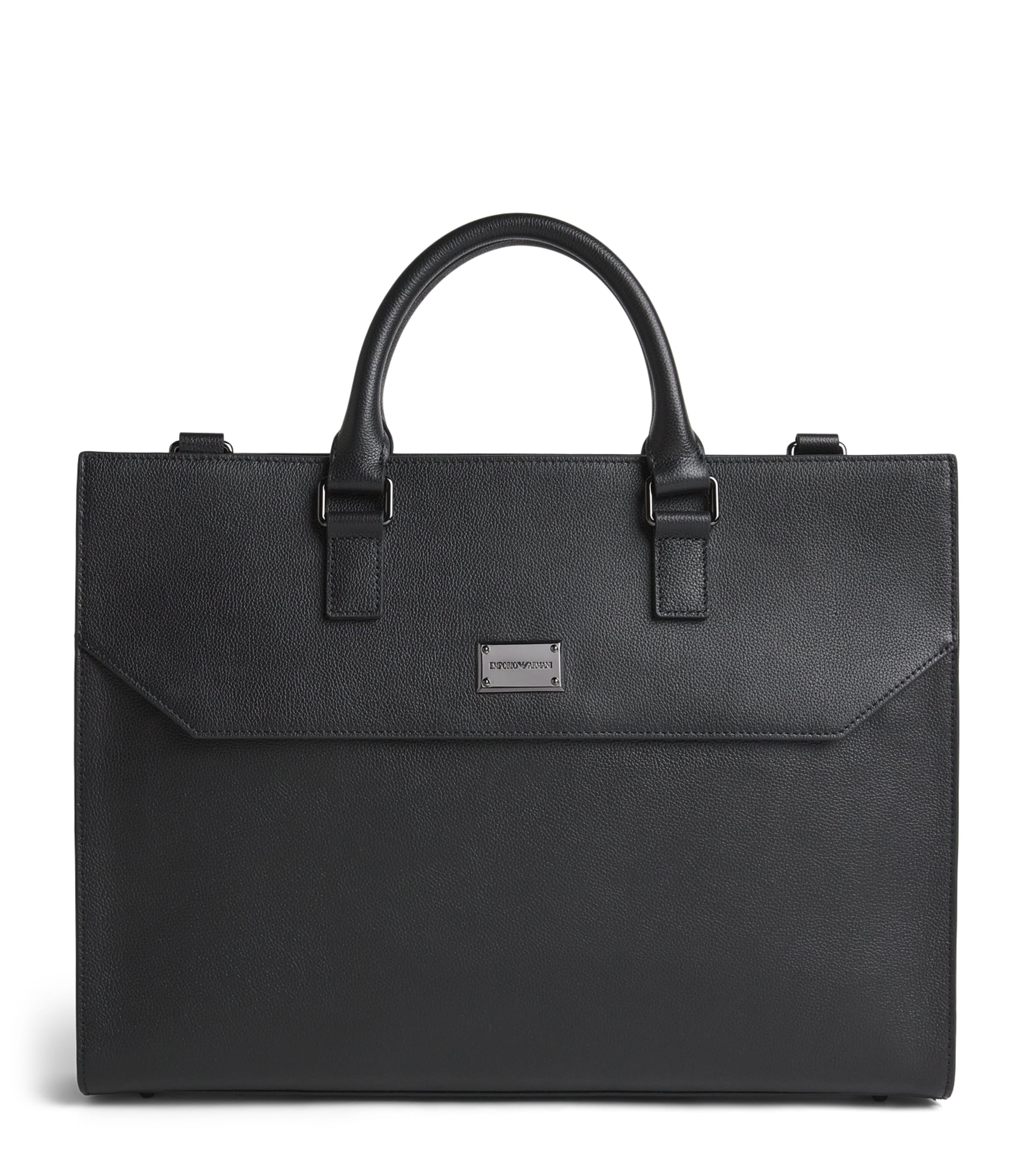 Emporio Armani Leather Logo Briefcase Image 1