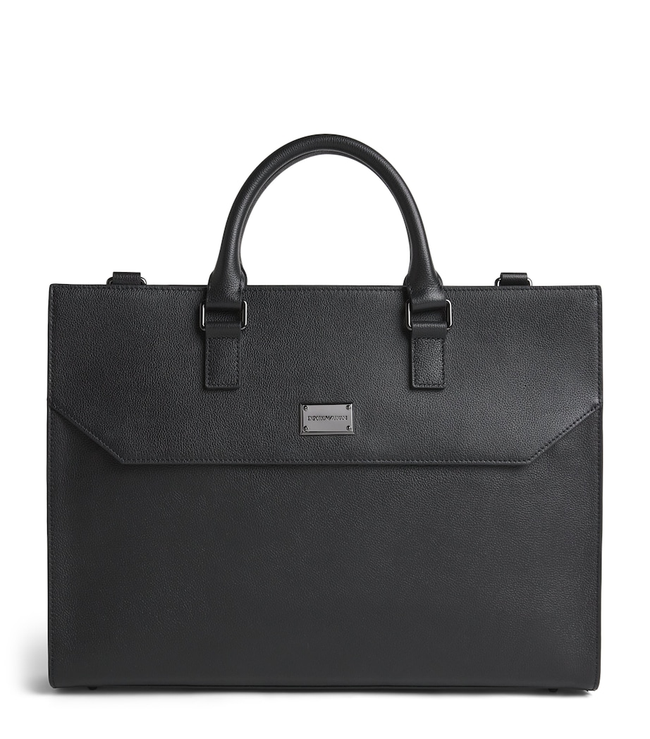 Emporio Armani Leather Logo Briefcase Image 1