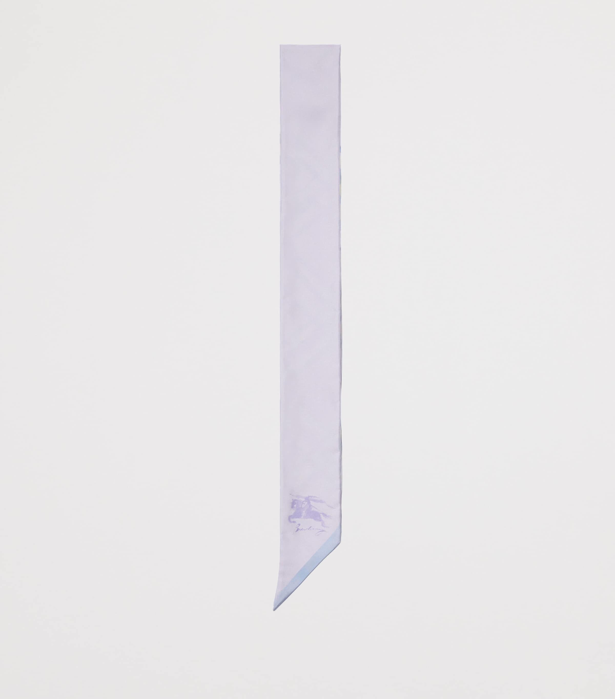 Silk Watercolour Check Twilly LILAC PURPLE Image 3