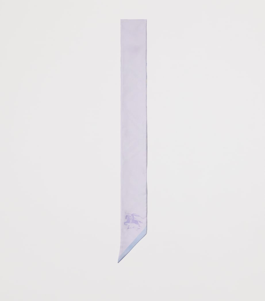 Silk Watercolour Check Twilly LILAC PURPLE Image 3