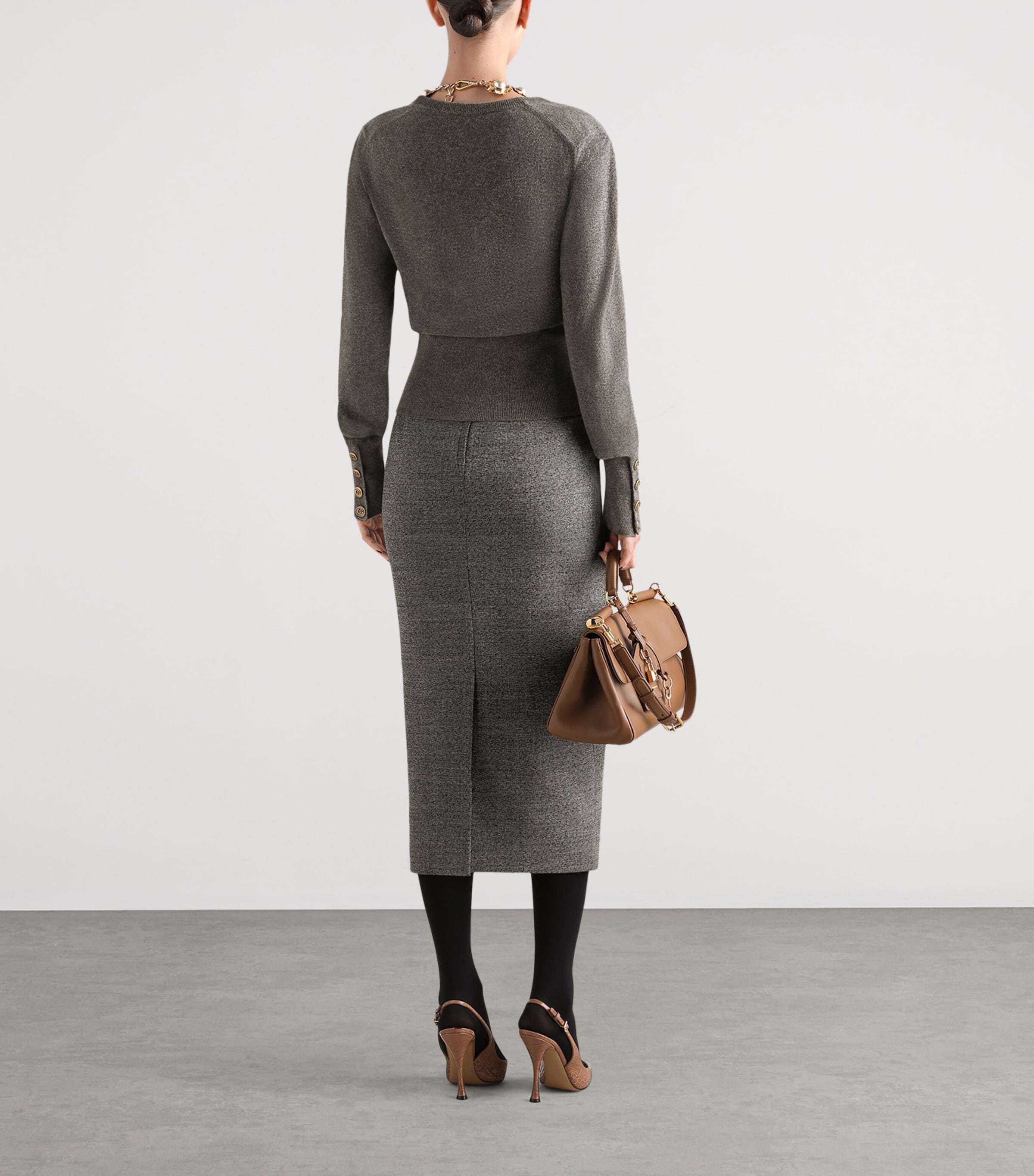 Dolce&Gabbana Womens Wool-Blend Midi Dress Fantasy (not P Image 3
