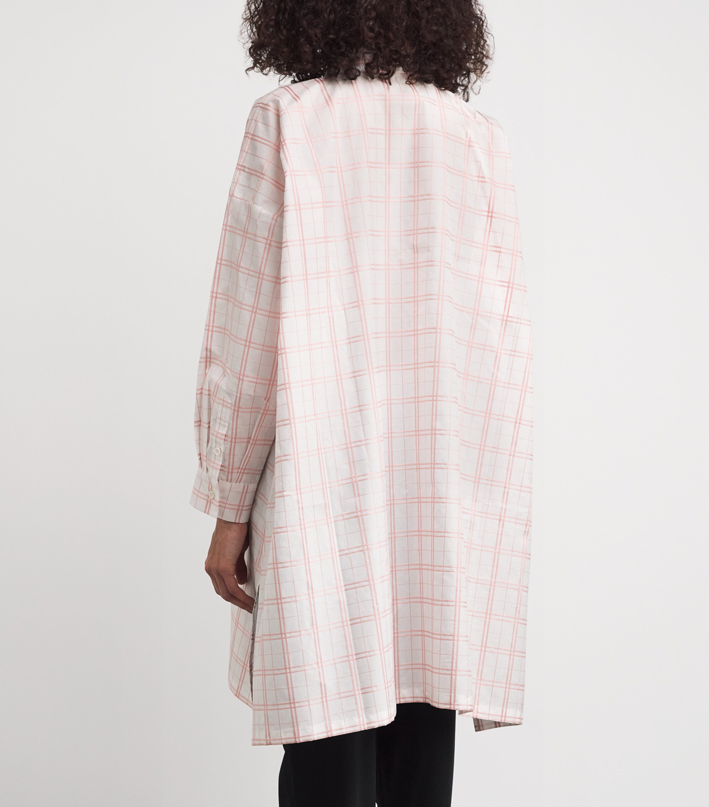 Jacquard Check Wide A-Line Shirt PNKCHK Image 4