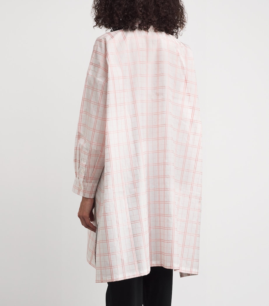 Jacquard Check Wide A-Line Shirt PNKCHK Image 4
