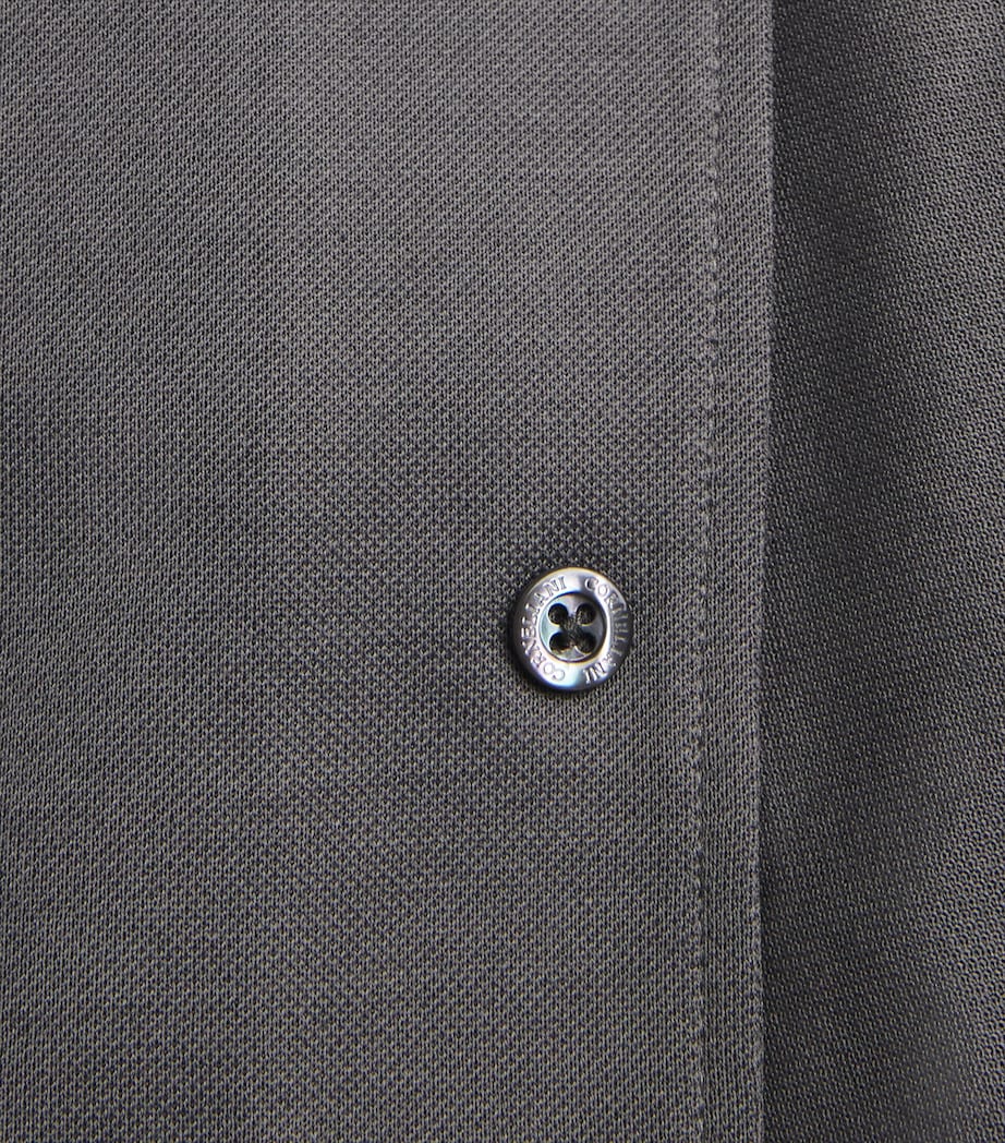 Corneliani Mens Cotton Long-Sleeve Shirt Grey Piece Dyed Image 6