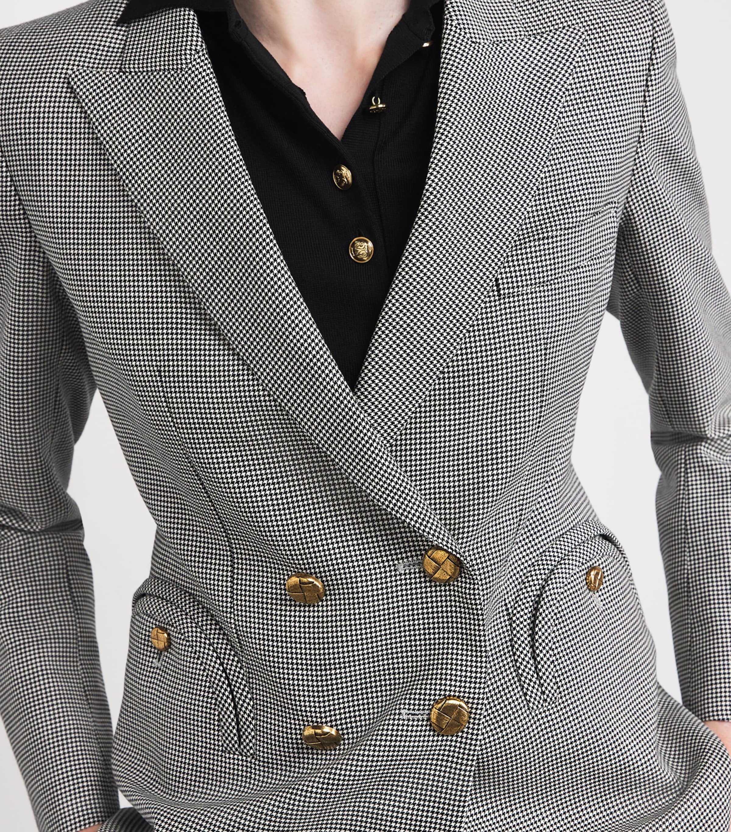 Wool Charmer Double-Breasted Blazer NW07 BLACK&WHITE Image 6