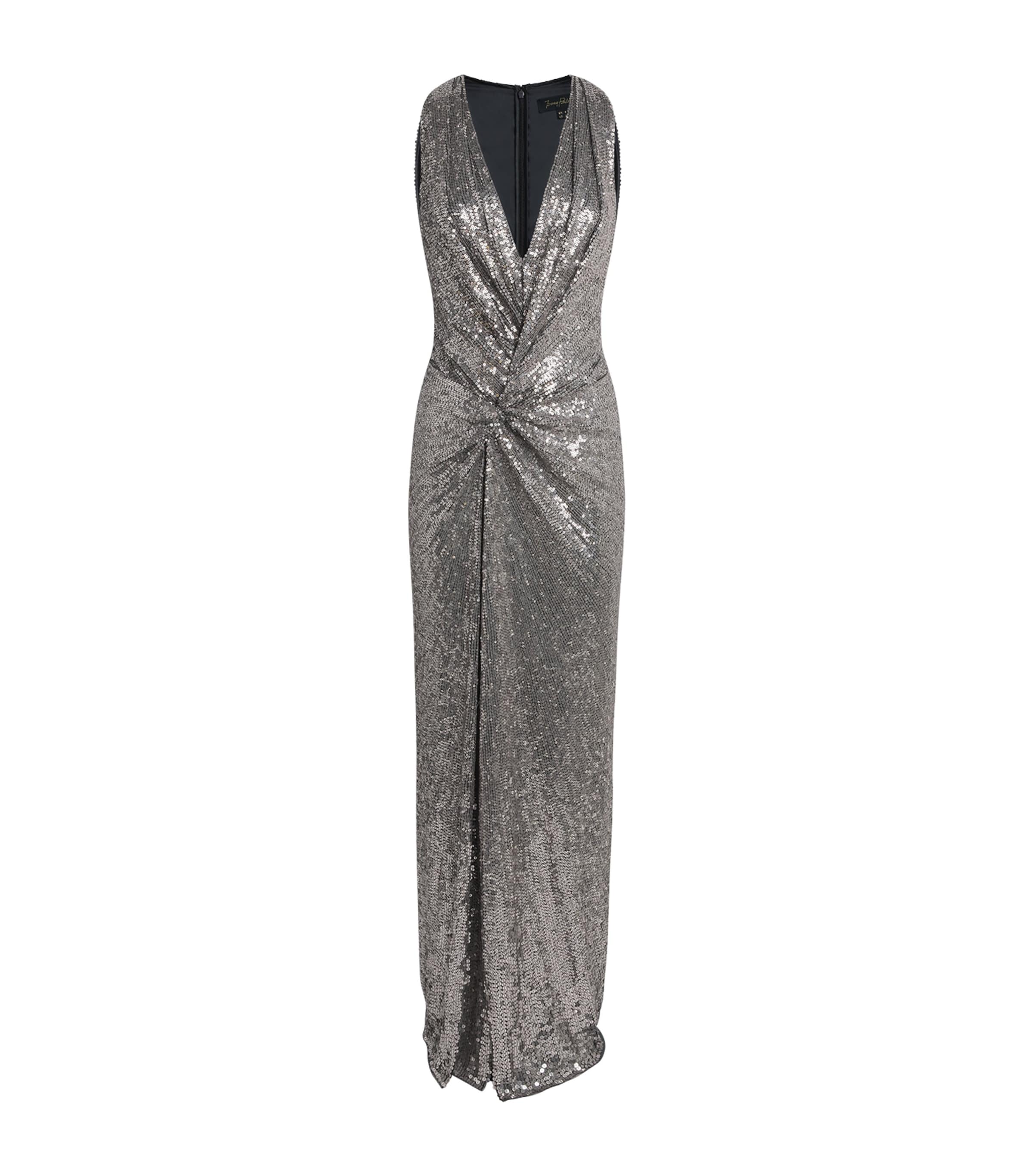 Jenny Packham Embellished Isoline Gown In Silver