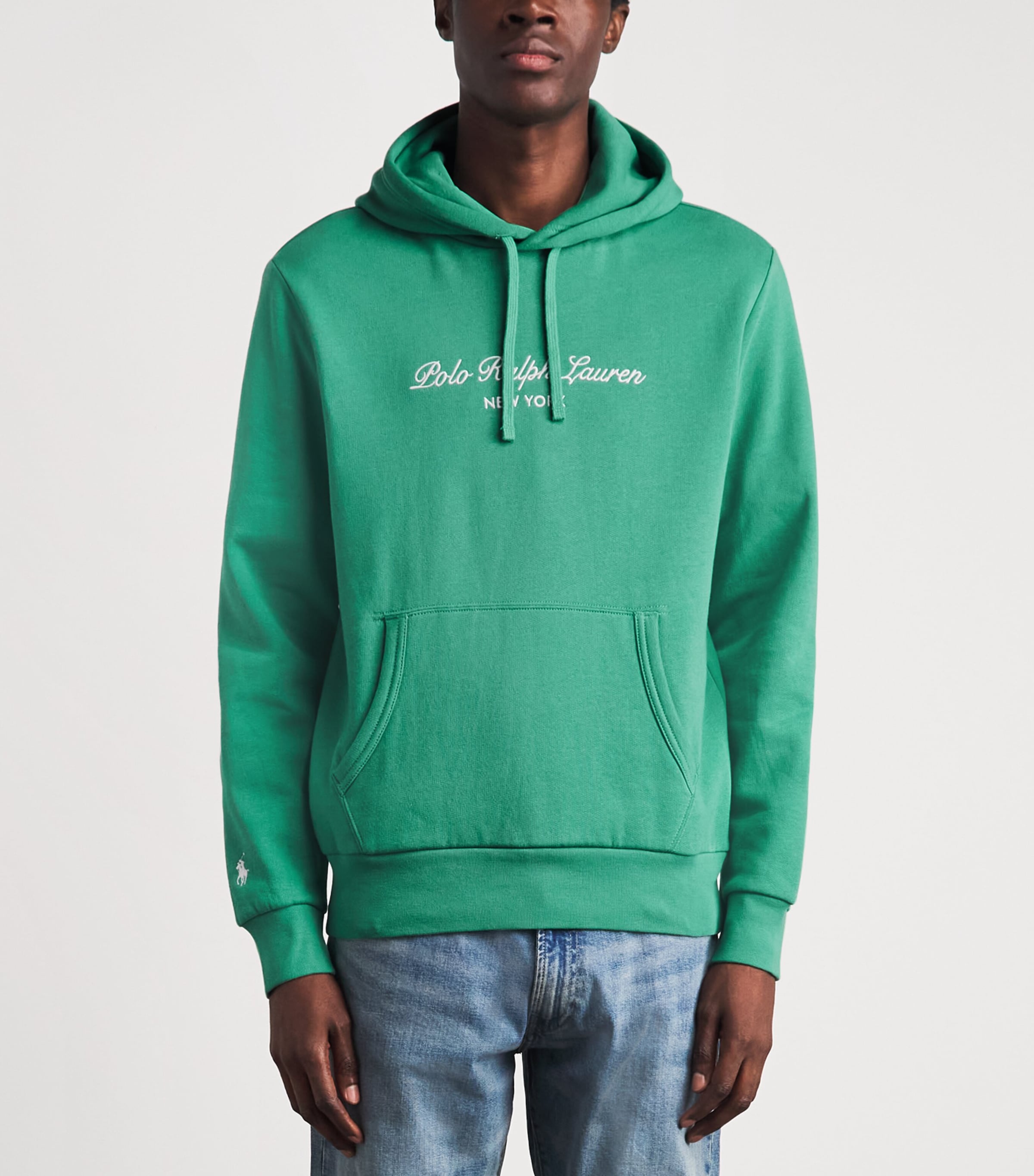 Polo Ralph Lauren Mens Embroidered Logo Hoodie Raft Green Image 4