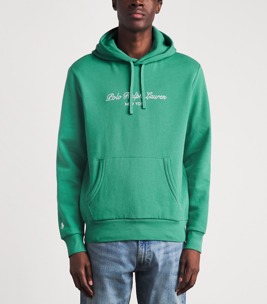 Polo Ralph Lauren Mens Embroidered Logo Hoodie Raft Green Image 4