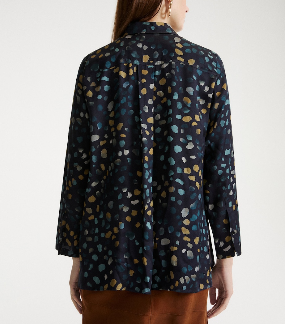 Marella Womens Twill Printed Shirt Navy Image 3