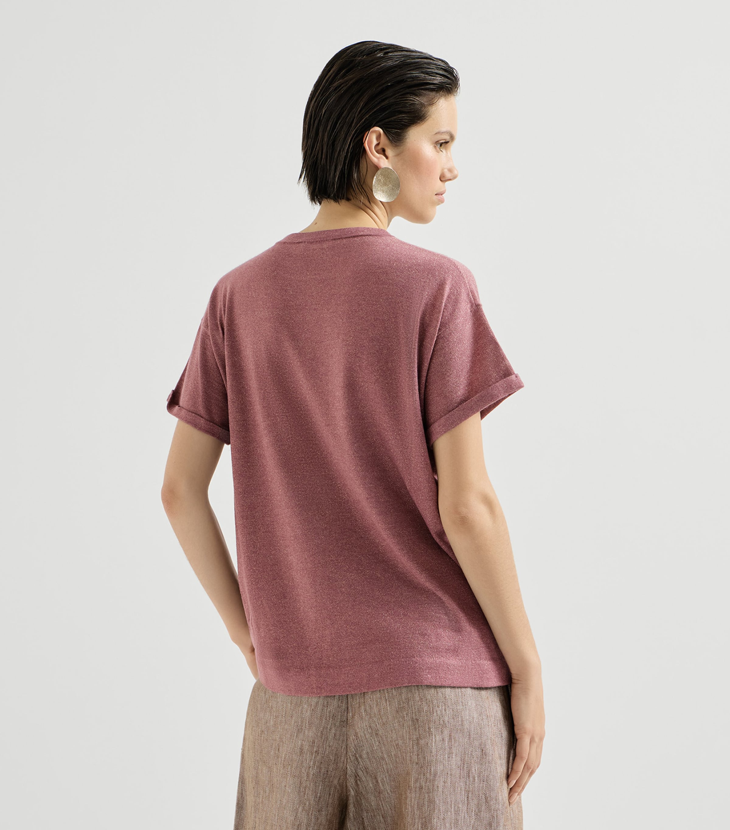 Brunello Cucinelli Womens Cashmere-Blend Sparkling T-Shirt Image 5