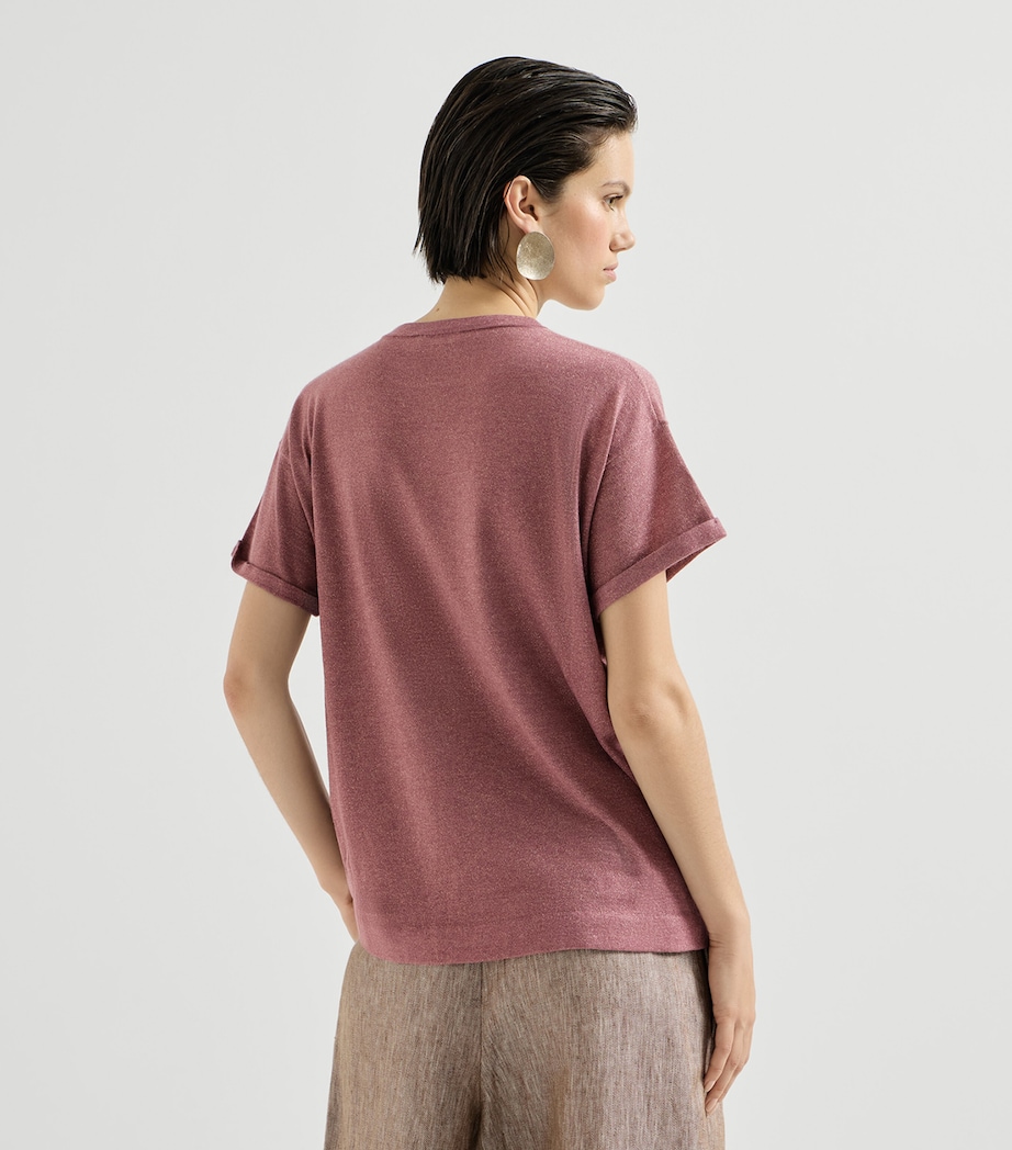 Brunello Cucinelli Womens Cashmere-Blend Sparkling T-Shirt Image 5
