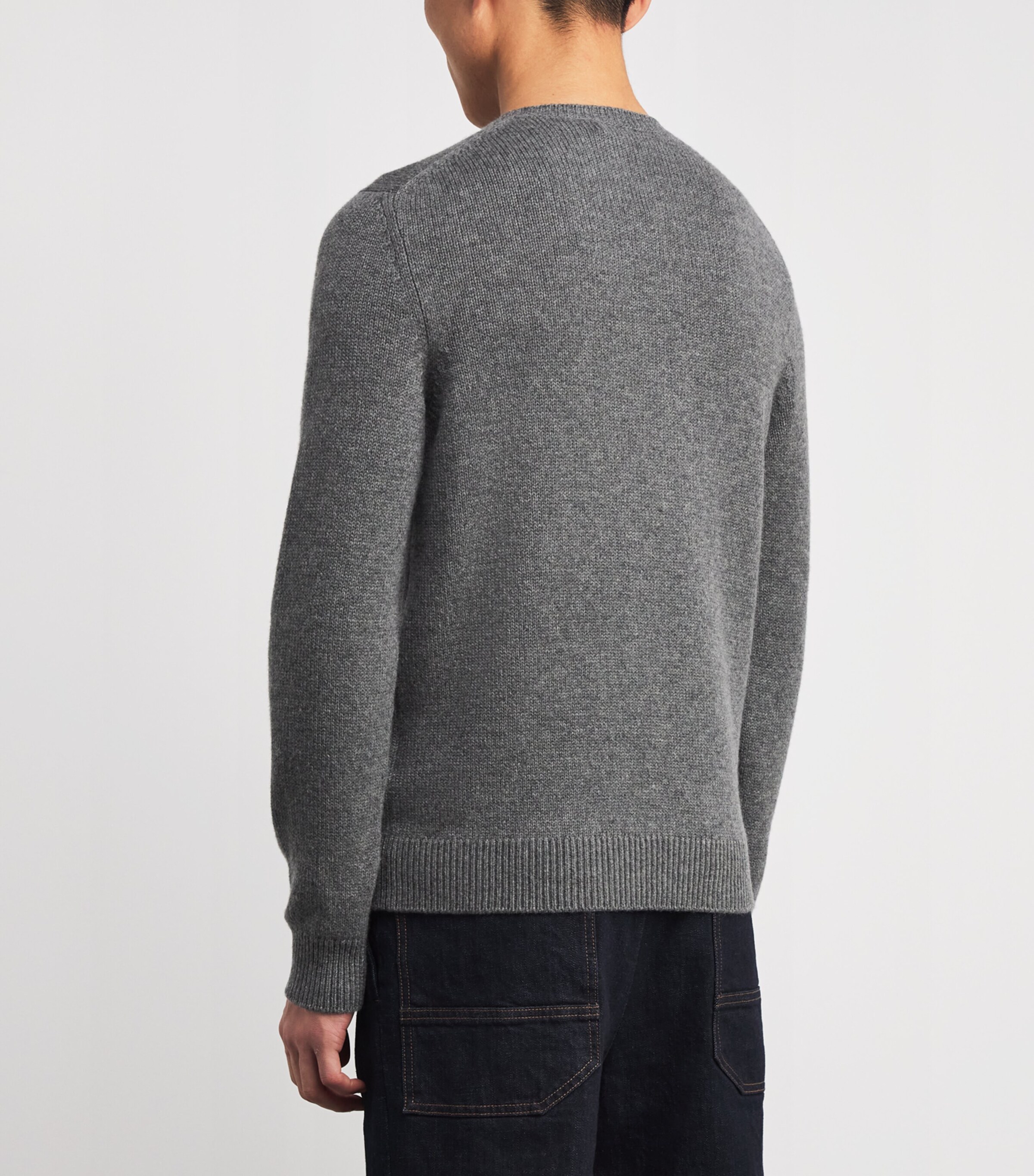 Cashmere Polo Bear Sweater GREY HTR Image 4