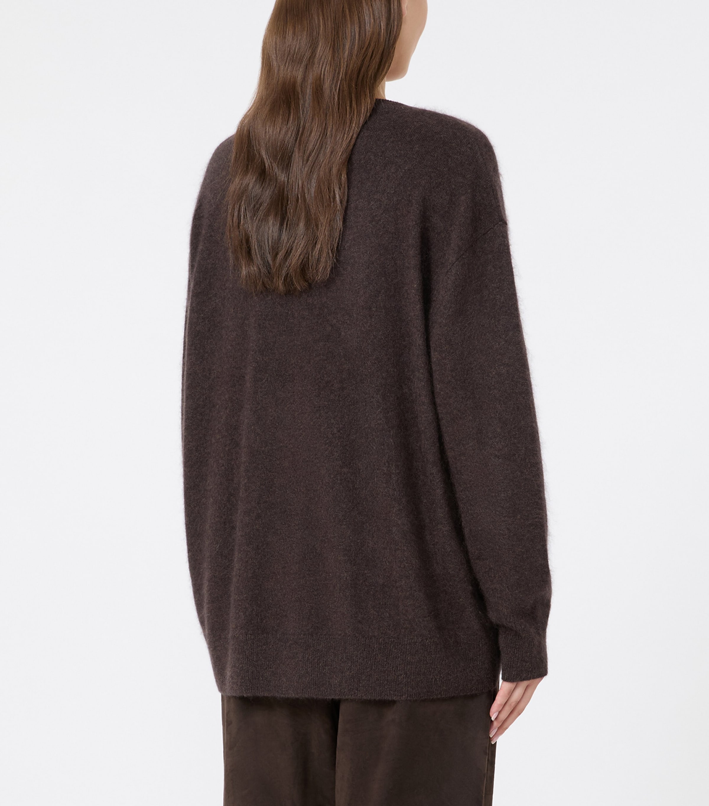 Max Mara Womens Cashmere Round-Neck Sweater Brown Image 4