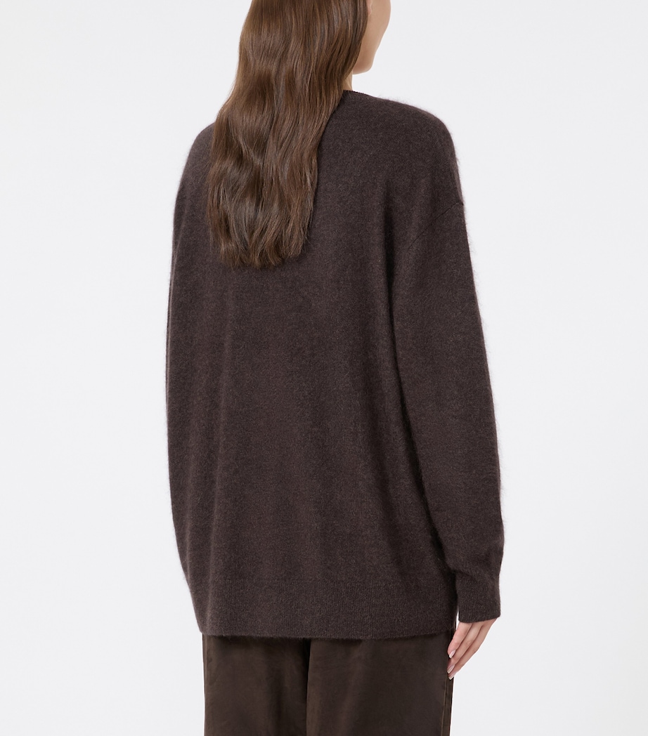 Max Mara Womens Cashmere Round-Neck Sweater Brown Image 4
