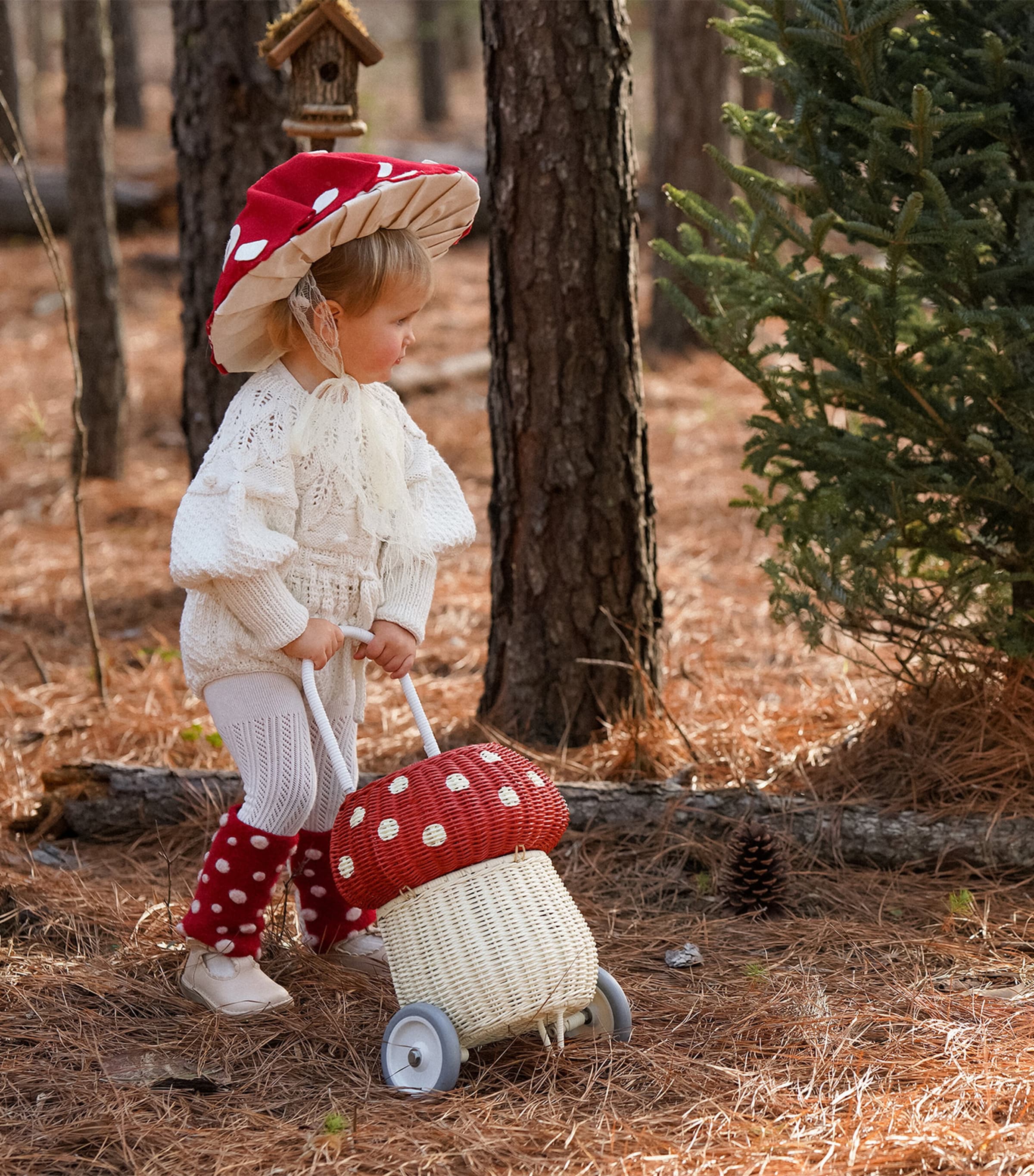 Olli Ella Rattan Mushroom Luggy (36cm) Image 3