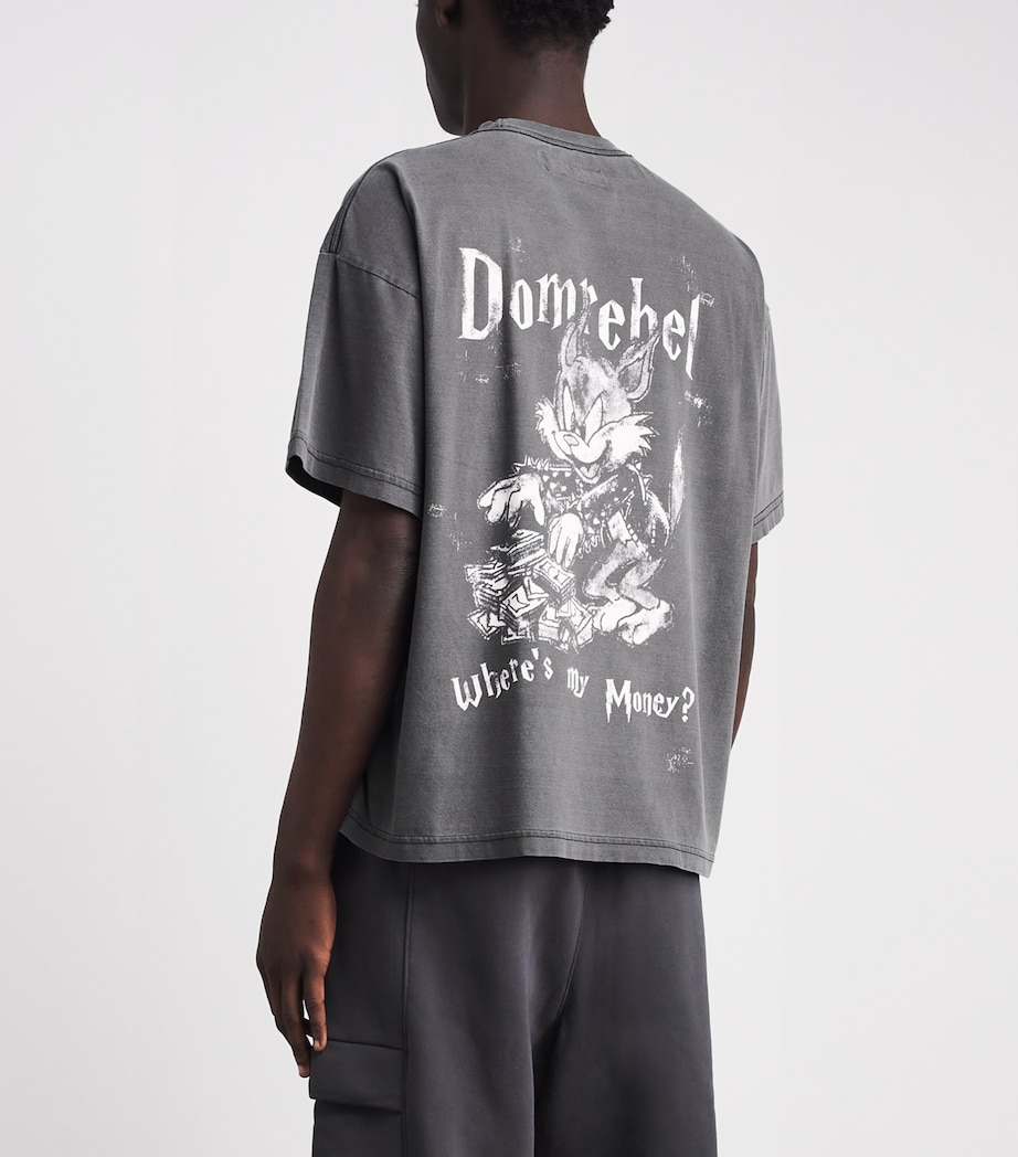 DOMREBEL Mens Cotton Collect T-Shirt Faded Black Image 5