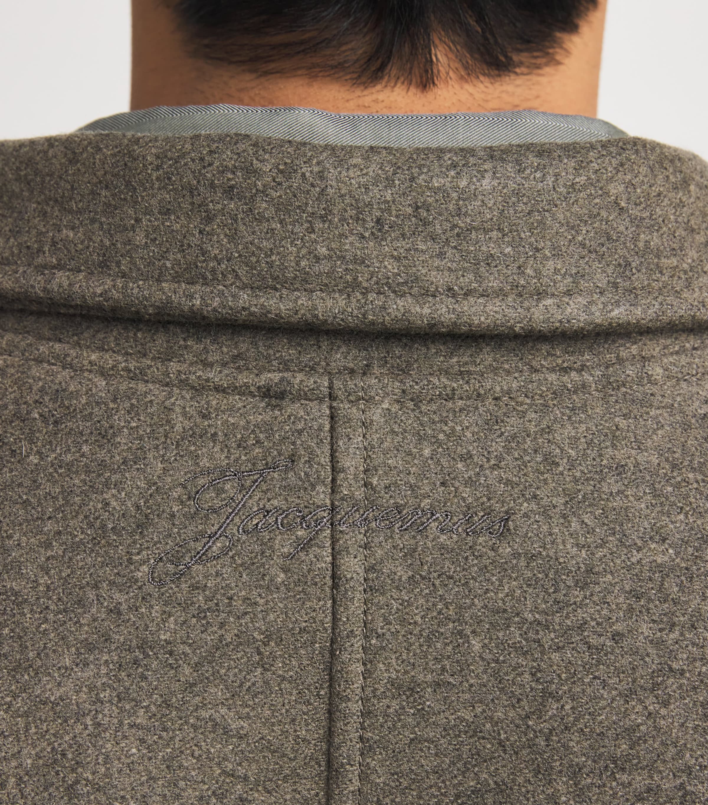 Wool Feltro Bomber Jacket DARK KHAKI-580 Image 6