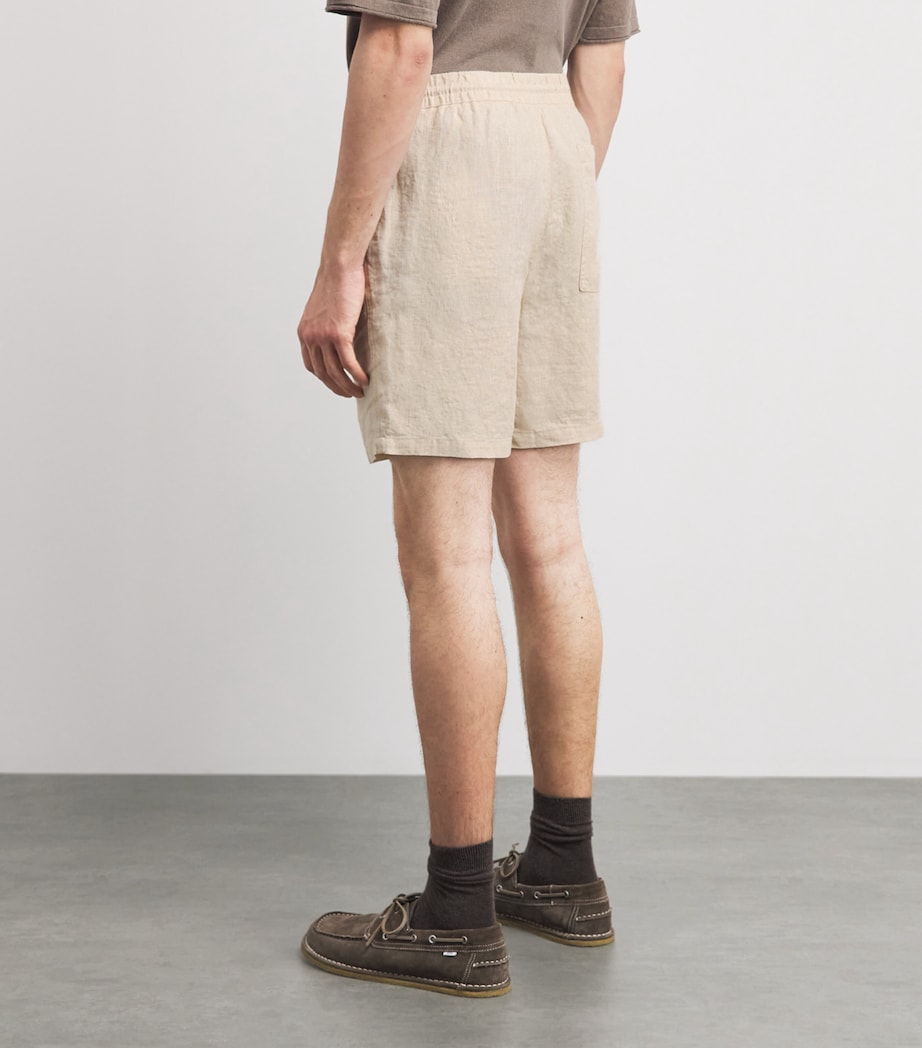 NN07 Mens Linen Drawstring Gregor Shorts Oat Image 5