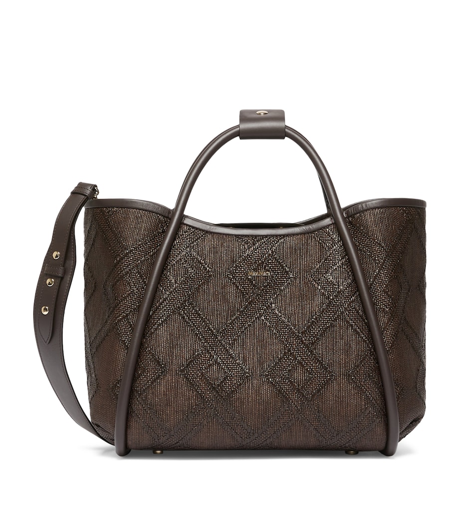 Max Mara Small Leather Marine Top-Handle Bag Dark Brown Image 1