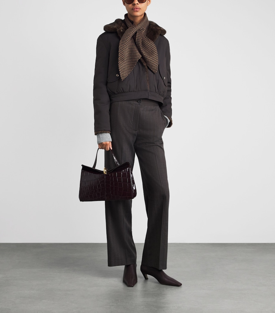 Claudie Pierlot Wool-Blend Check Scarf Dual Color Image 2